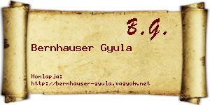 Bernhauser Gyula névjegykártya