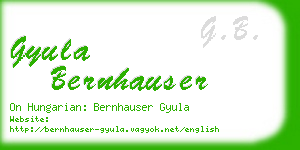 gyula bernhauser business card